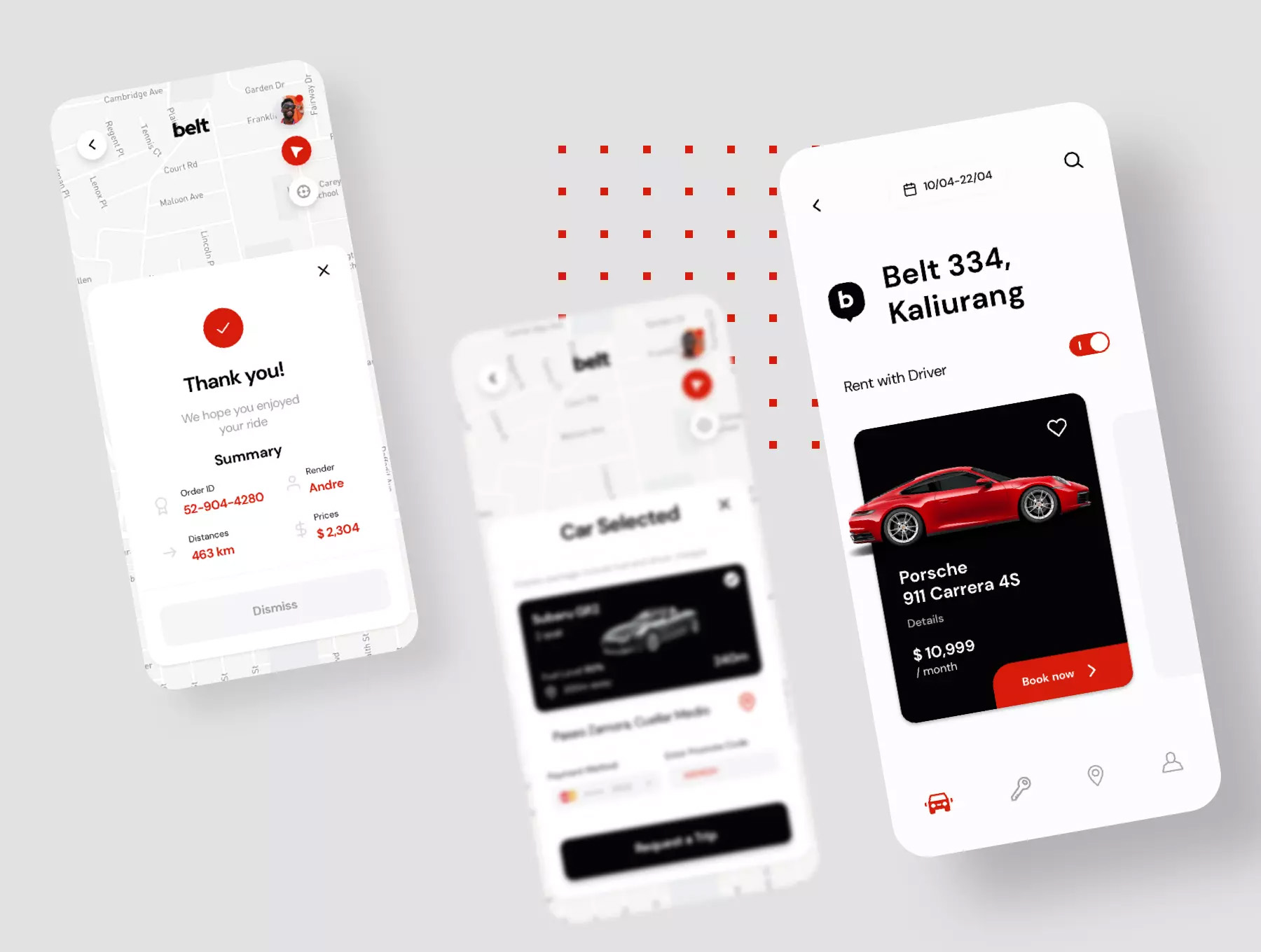 出租/共享/出租车App应用UI设计套件