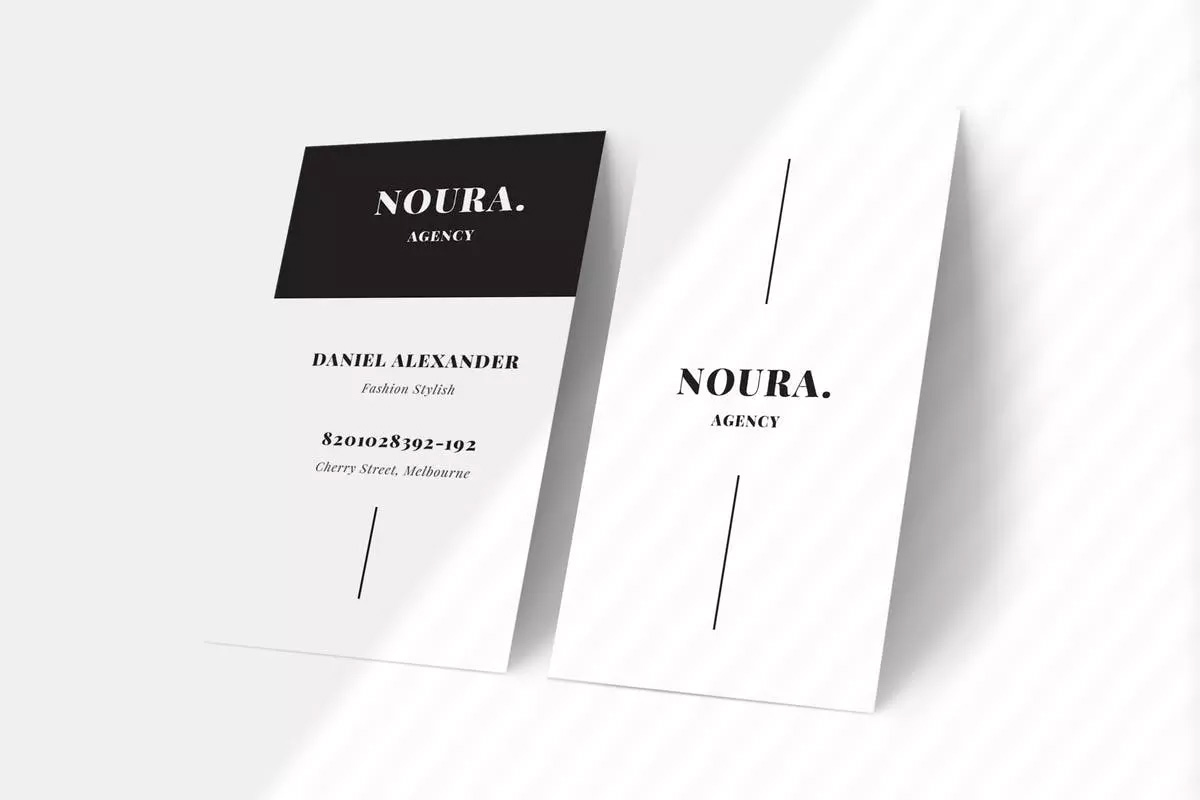 时尚现代风格企业机构名片模板 Noura Business