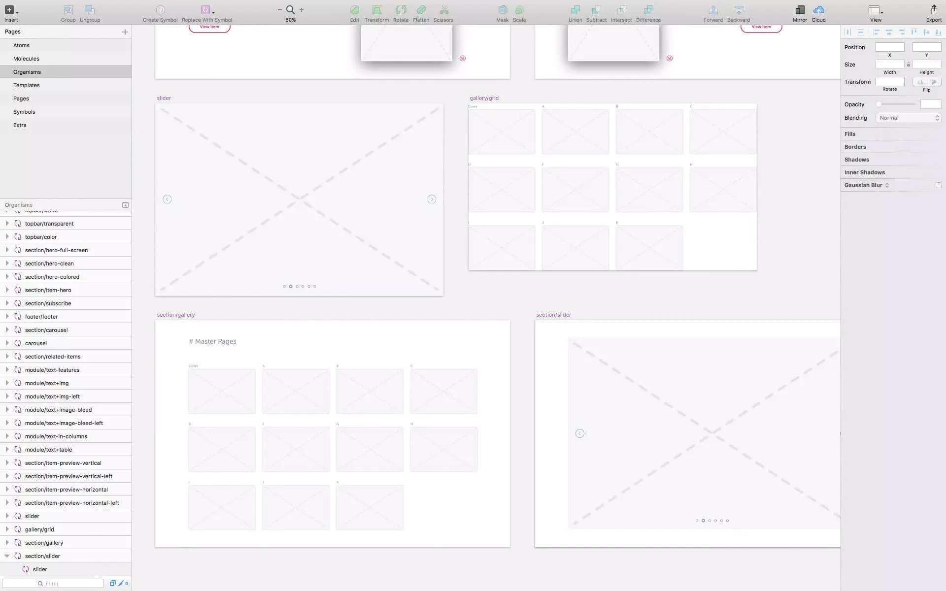 网站 UI Kit 模板（Sketch适用，内含4个常规页面
