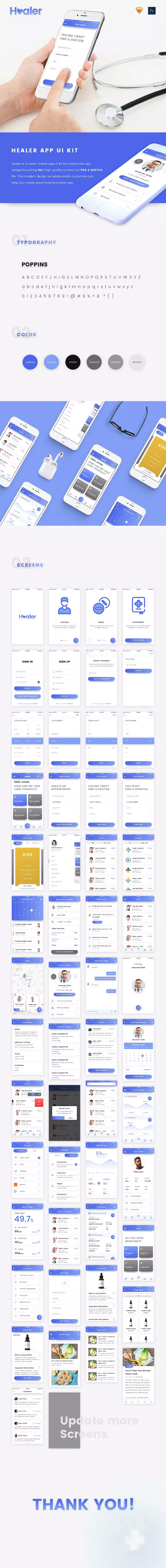 就医类界面UI完整流程套装APP Ui Kits iOS版下