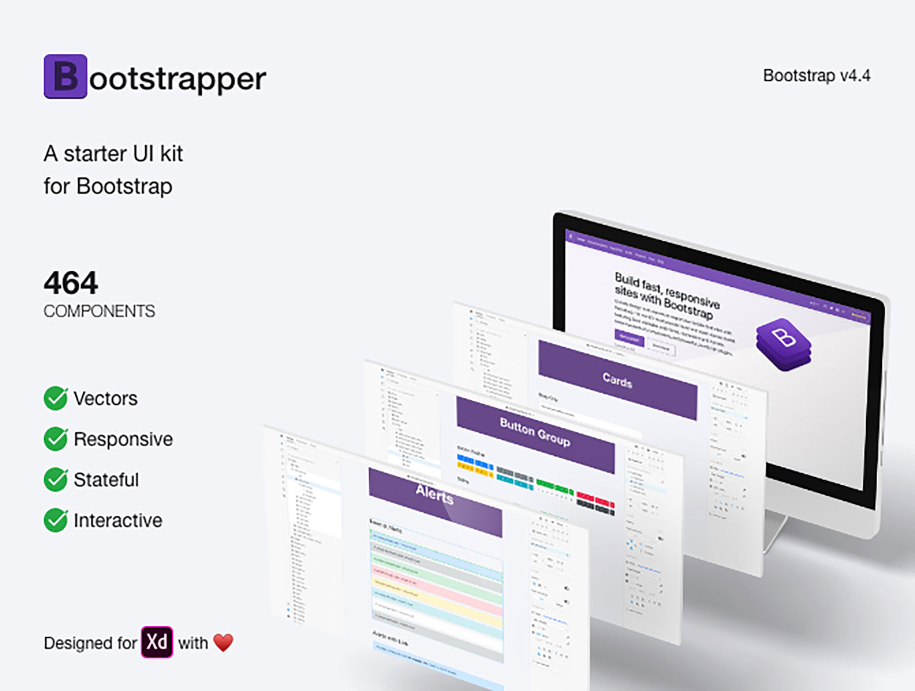 适用于Adobe XD的Bootstrap入门UI套件