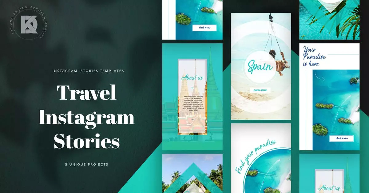 旅游公司业务介绍Instagram故事贴图模板 Travel