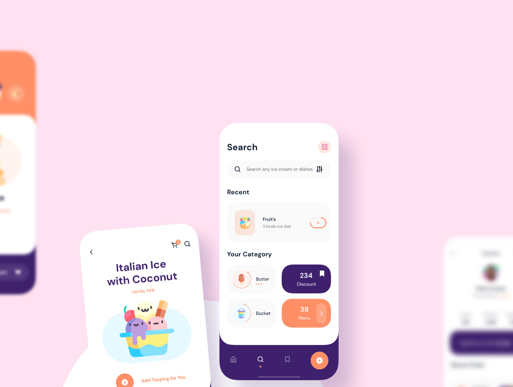 冰淇淋电子商店App应用设计iOS UI套件