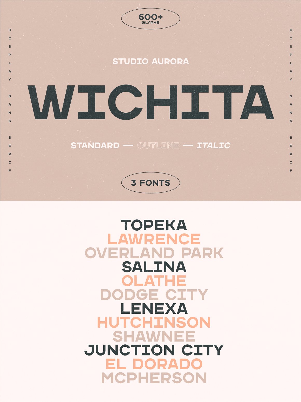 经典复古无衬线英文字体 Wichita – Display