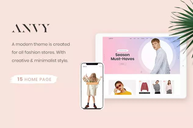 在线时尚服饰商城网站界面设计PSD模板 Anvy – Cle