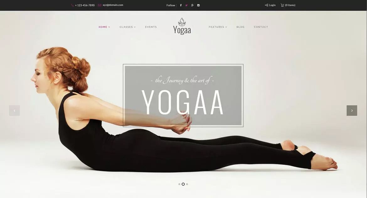 瑜伽健康健身网站设计模板