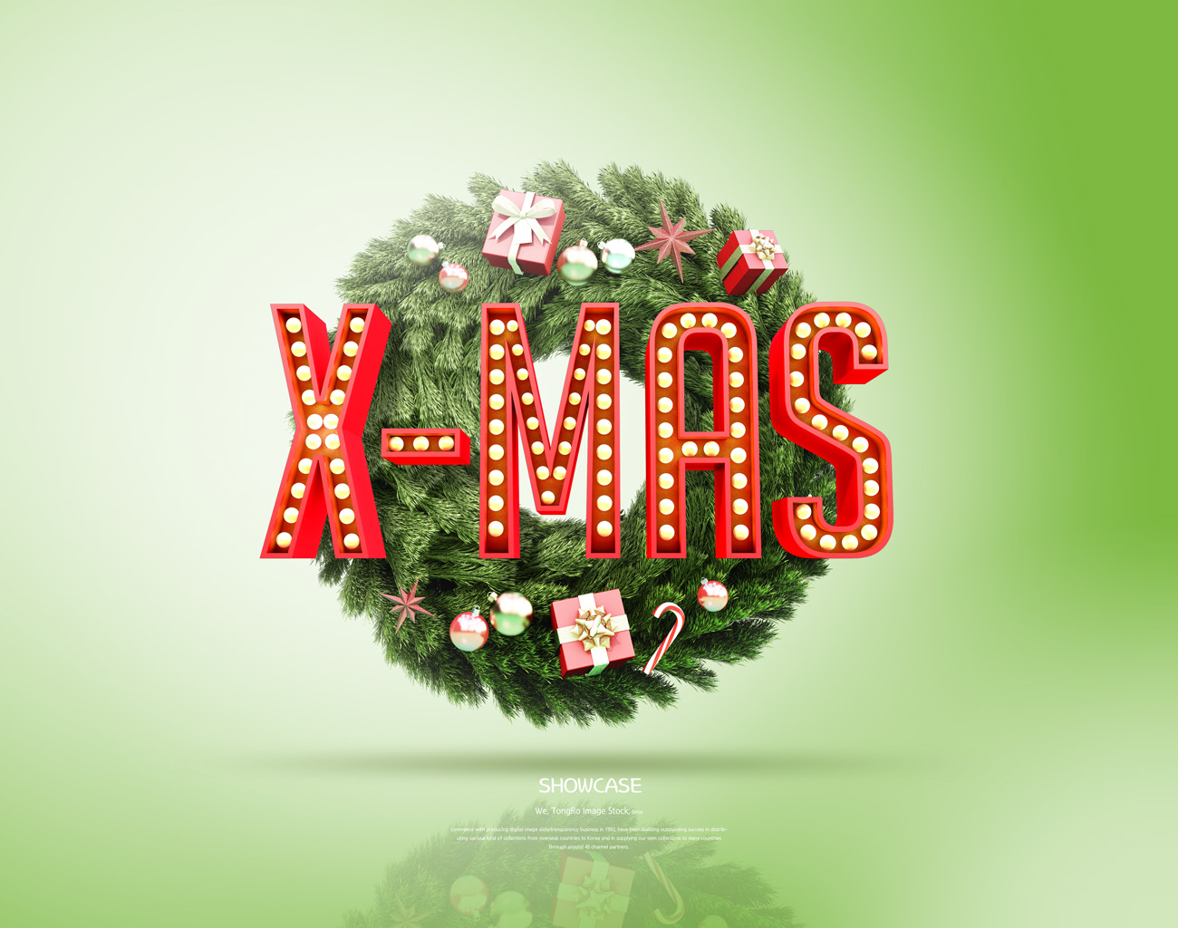 X-MAS圣诞节电商大促活动3D立体主题字打折促销海报PSD