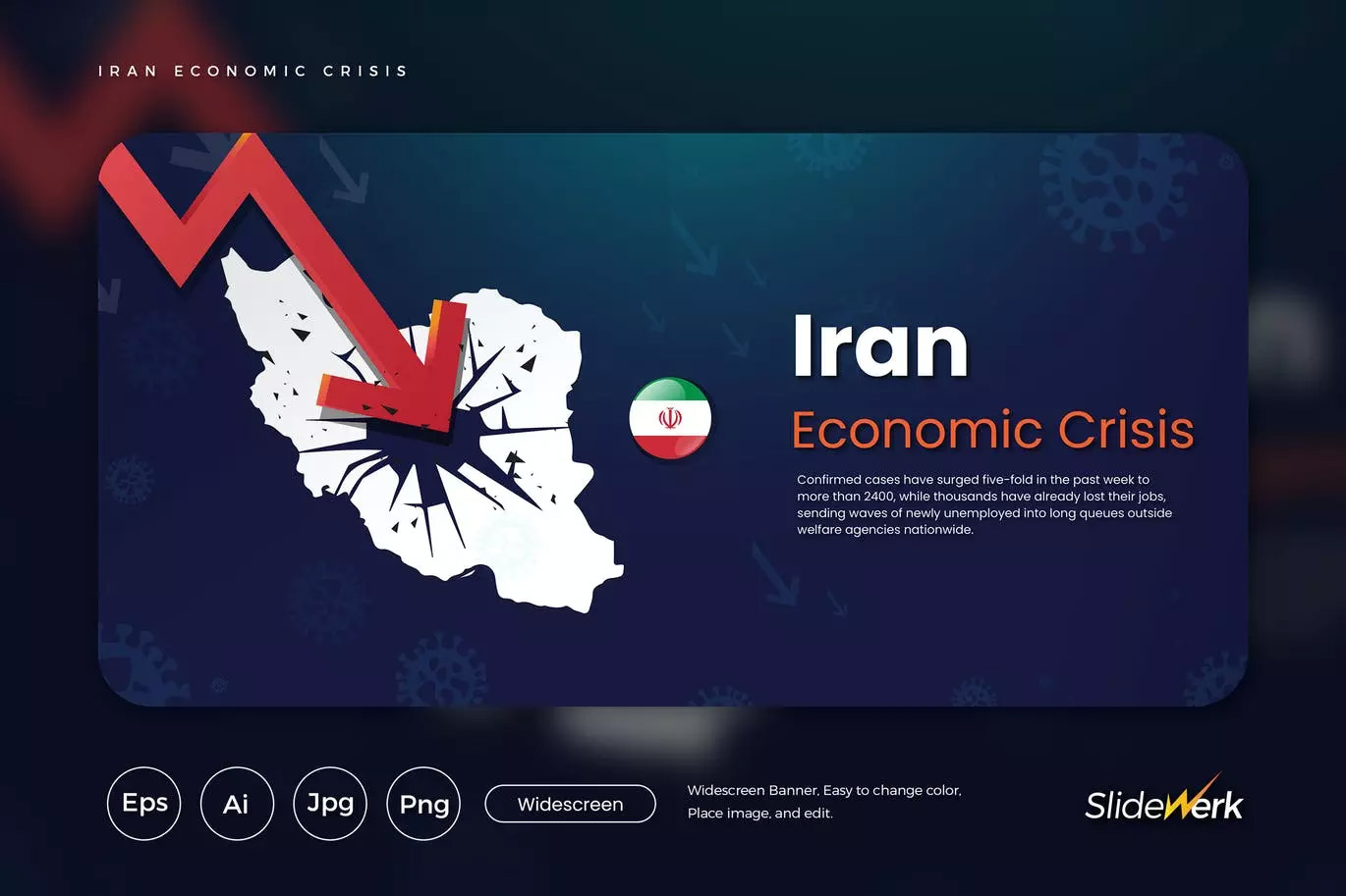 伊朗经济危机主题网站设计矢量插画 Iran Economic