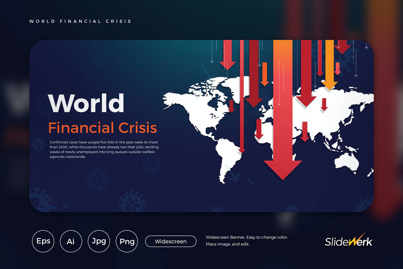 世界金融危机主题网站设计矢量插画 World Financi