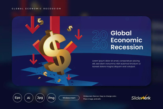 全球经济衰退主题网站设计矢量插画 Global Econom