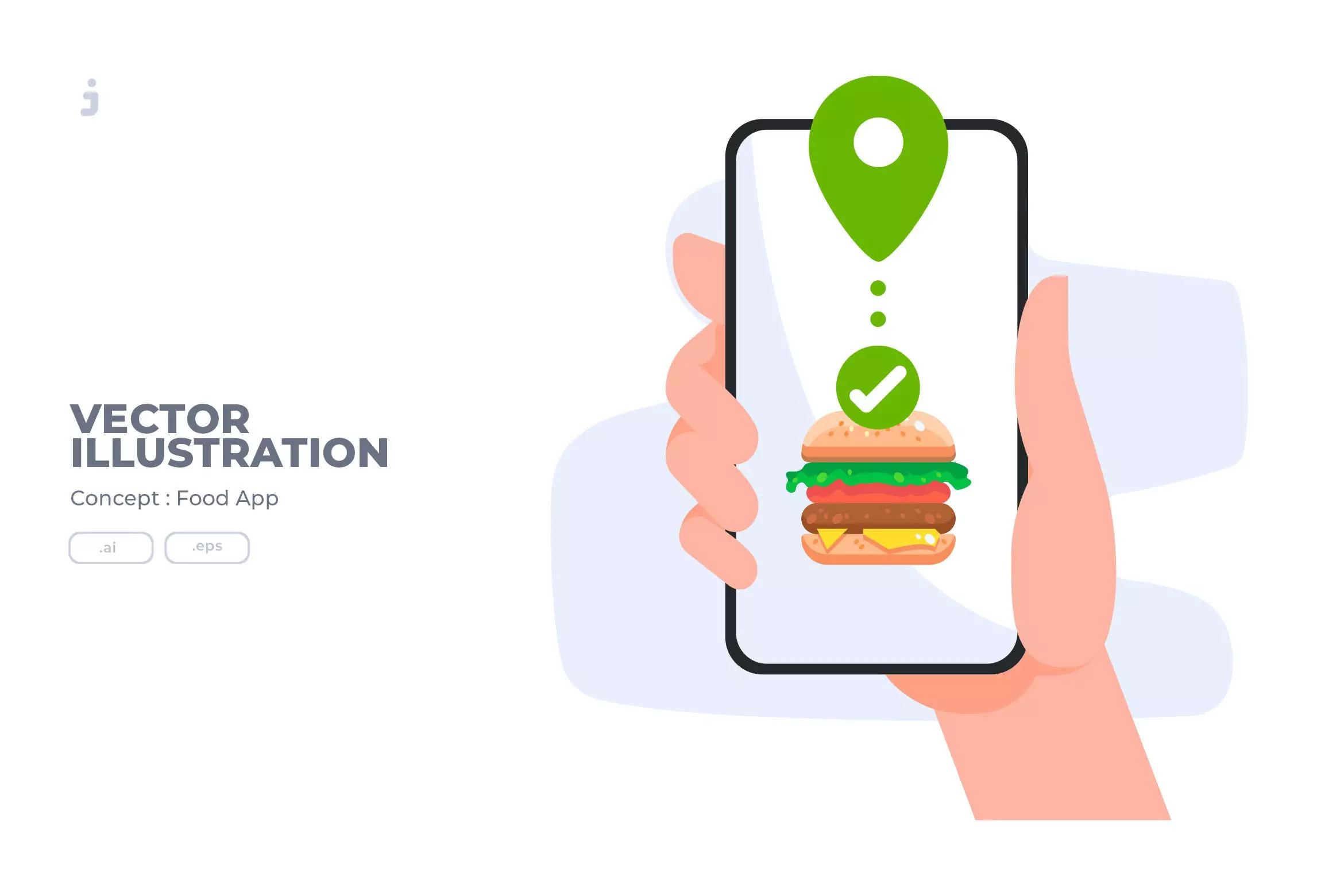 美食APP设计矢量插画 Food App – Vector