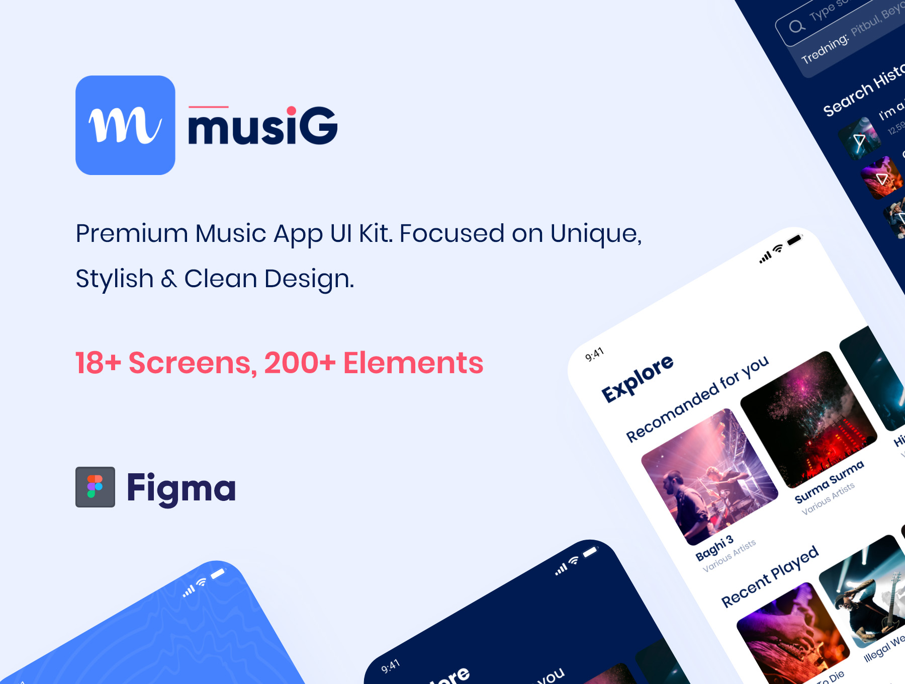 音乐APP应用程序iOS UI套件[FIG]