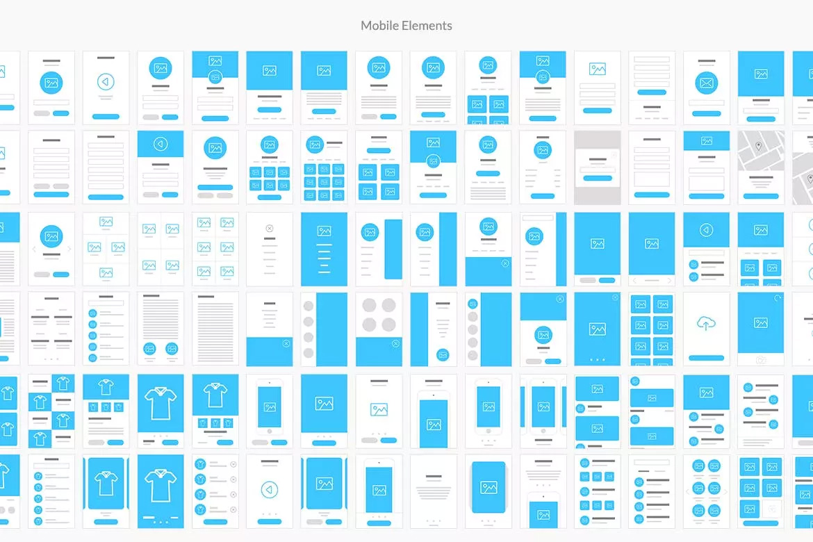 多功能的多种格式的236个原型线框图
