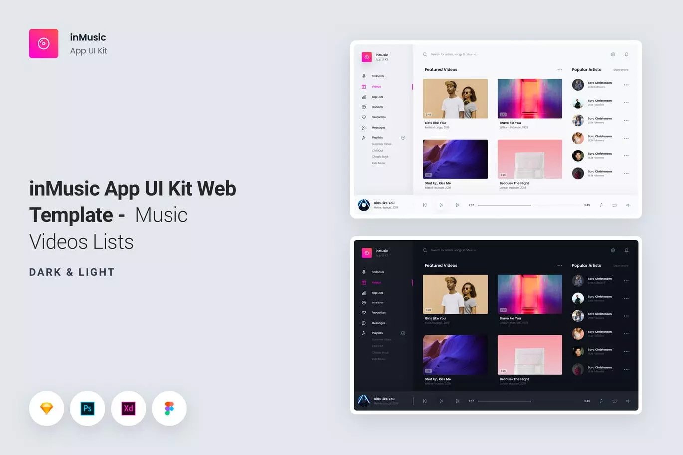 时尚高端音乐应用程序Music App UI Kits We