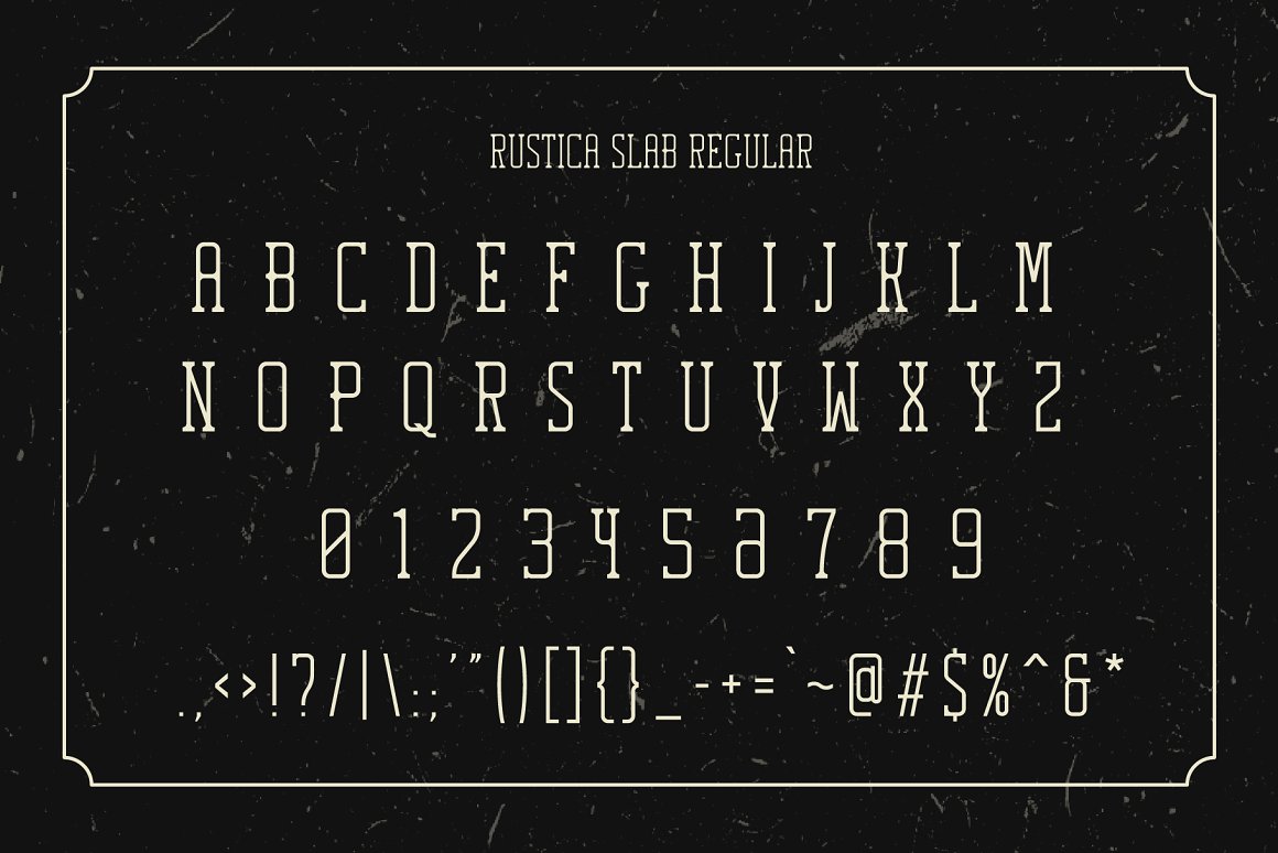 粗糙的复古主题英文衬线字体 Rustica Slab Fon
