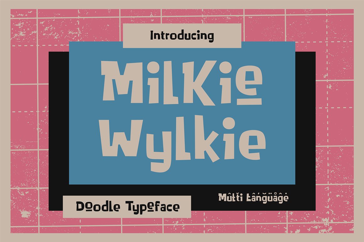 充满童趣的涂鸦标题英文字体 Milkie Wylkie -