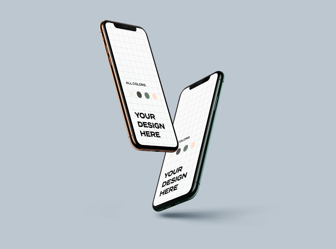 最新智能手机iPhone飘浮场景APP UI界面设计提案样机