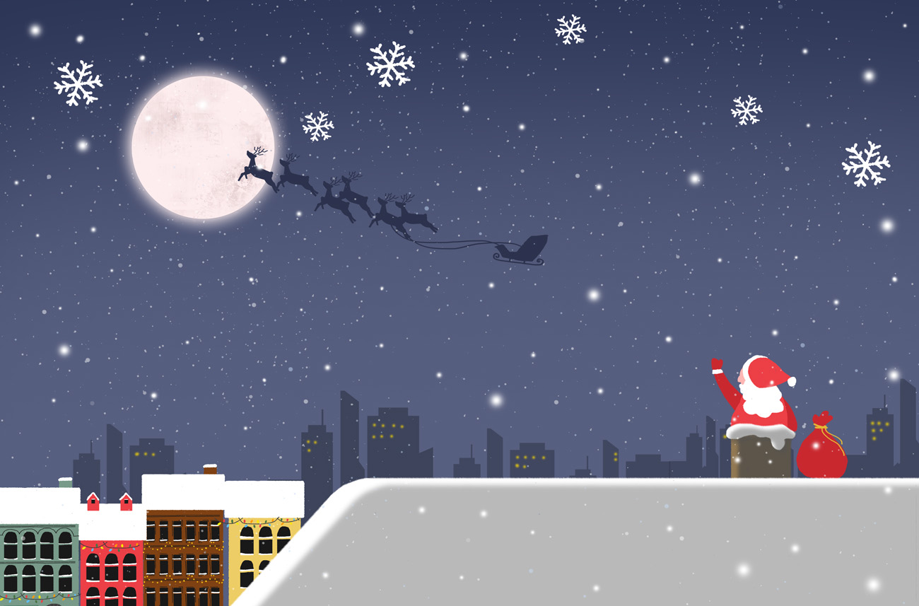 冬季冬天雪地圣诞新年风景矢量背景元素插图素材