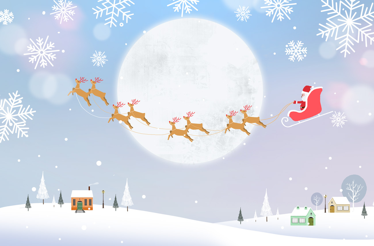 冬季冬天雪地圣诞新年风景矢量背景元素插图素材
