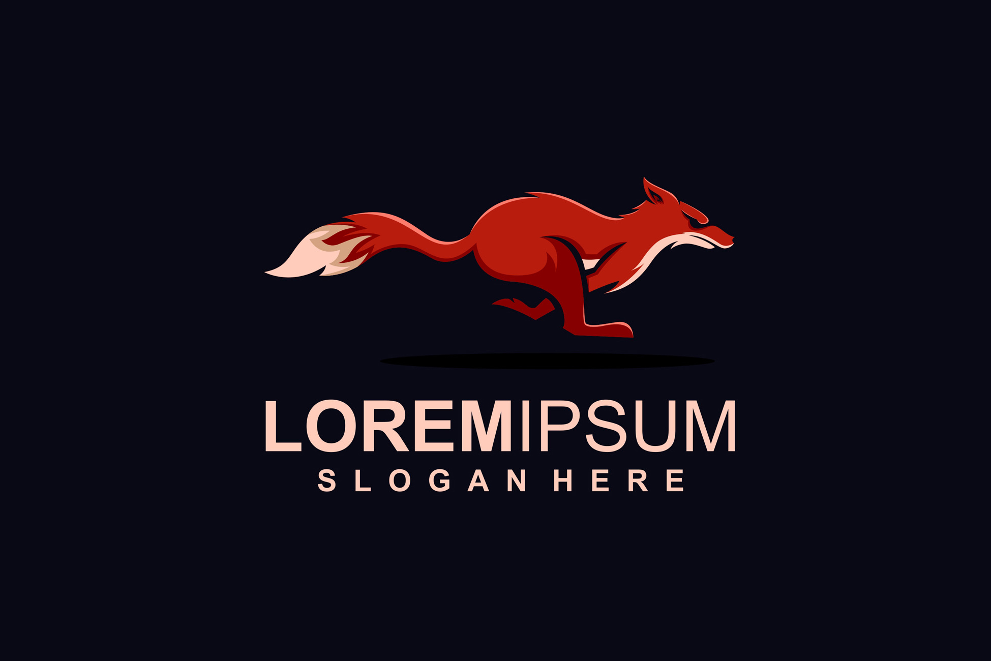 渐变多彩飞奔的狐狸动物LOGO商标矢量素材 Logo ill