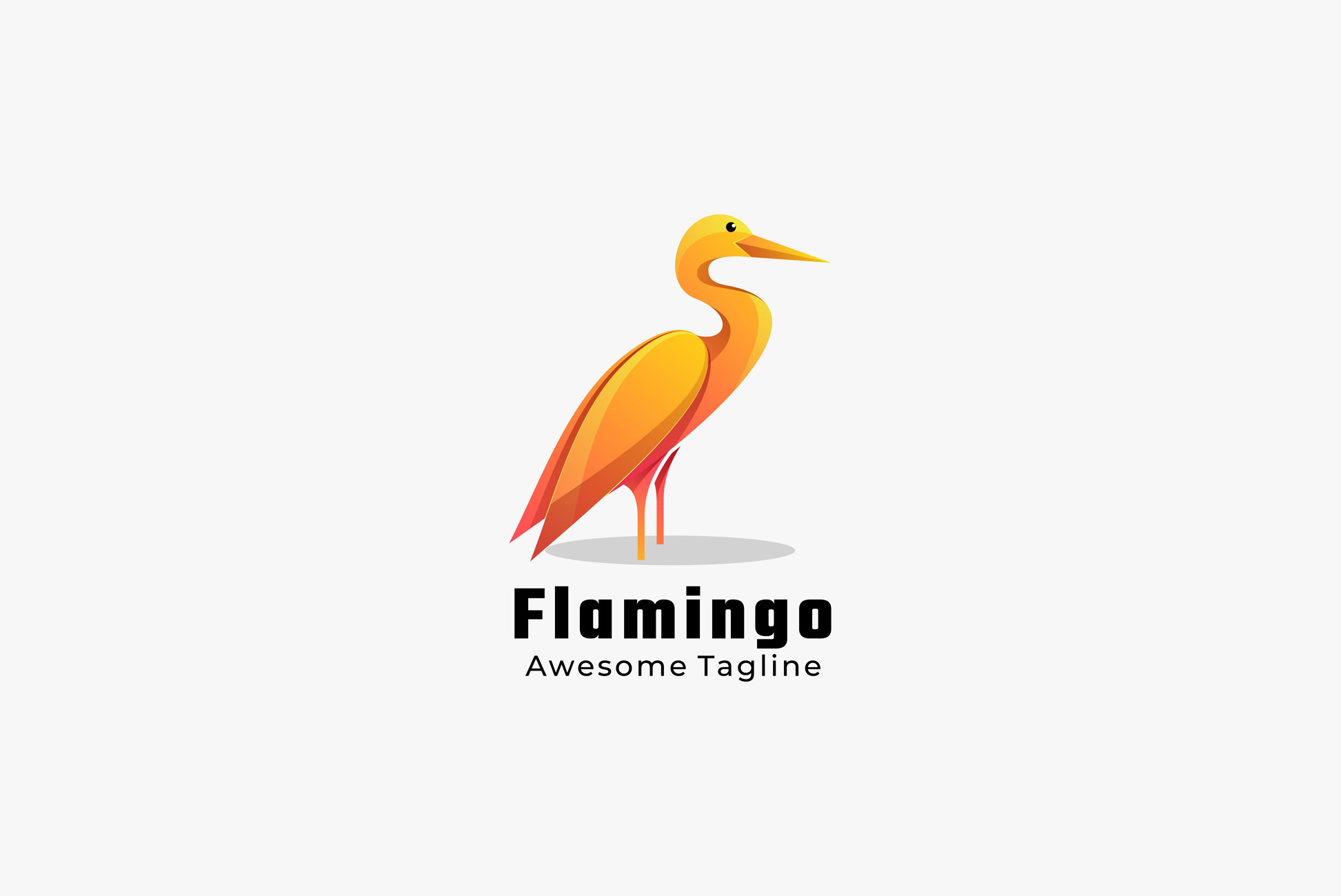 渐变多彩火鸟动物LOGO商标矢量素材 Logo illust
