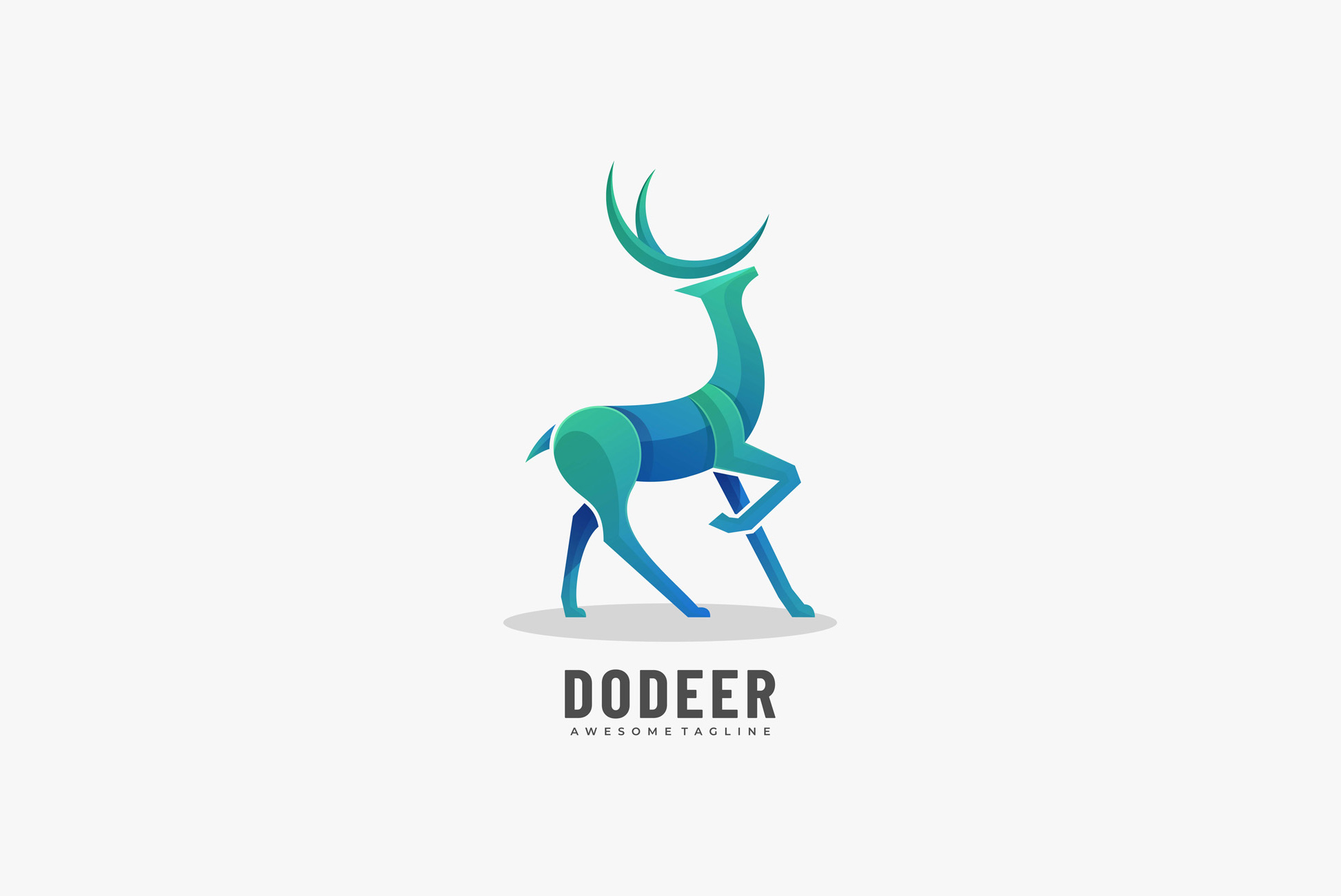 渐变多彩鹿动物LOGO商标矢量素材 Logo illustr