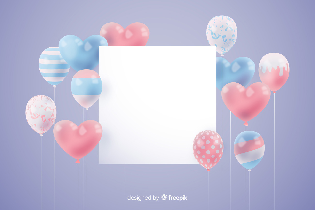 高清可爱卡通创意彩色气球儿童生日快乐设计素材背景海报矢量图片
