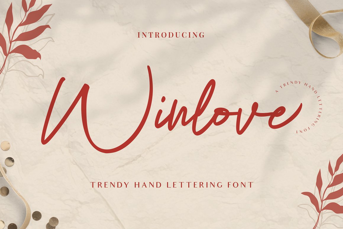 优雅的女性手写英文字体免费下载 Winlove | Eleg