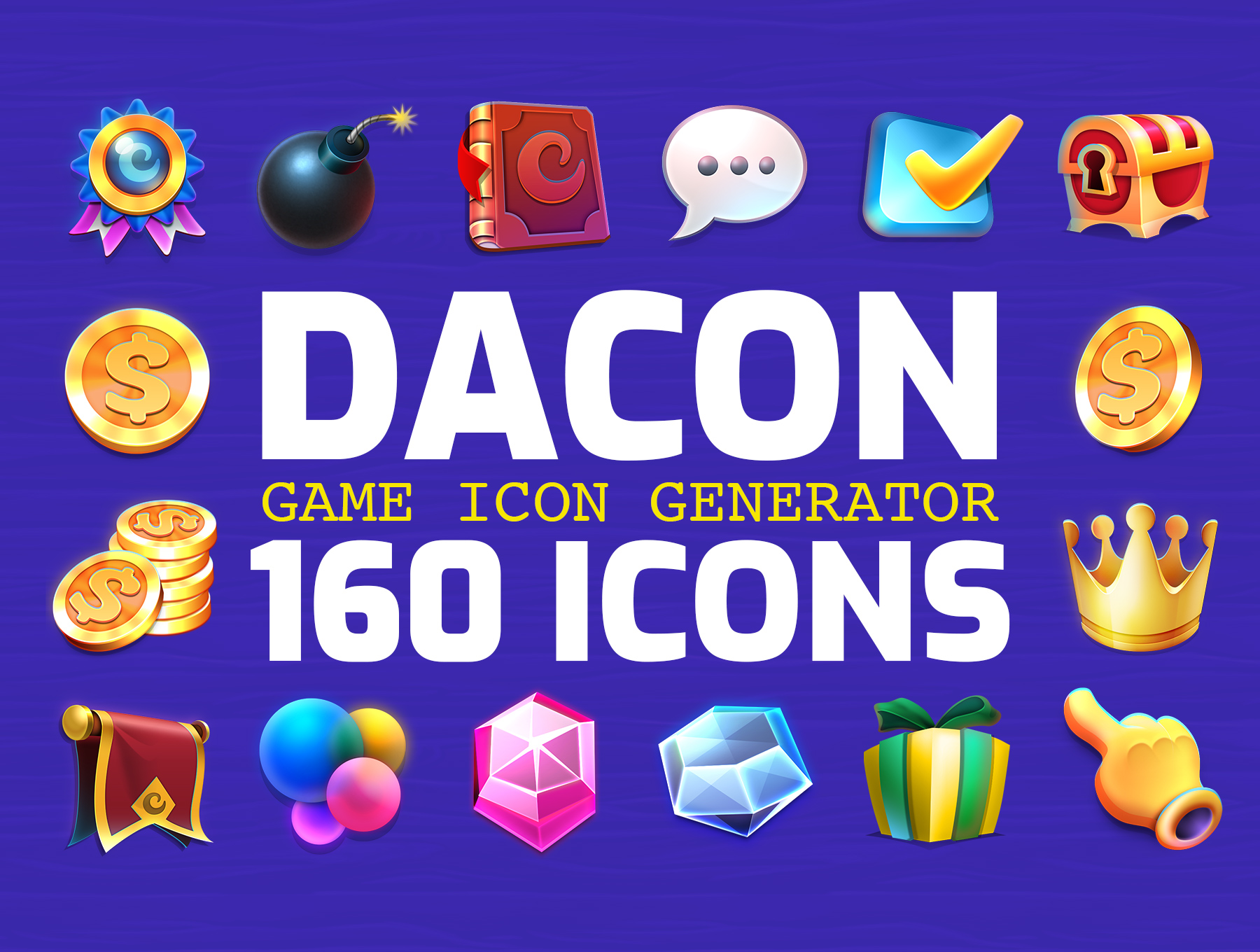 高品质3D卡通风格游戏图标 DACON – Game Ico