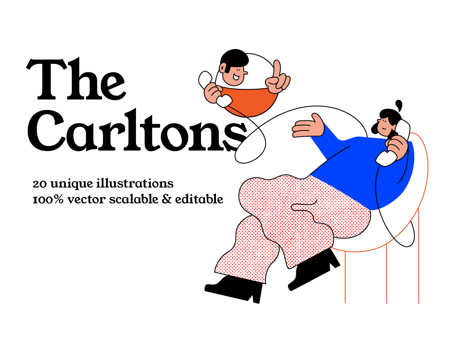 20个独特的夫妻生活场景插画素材 The Carltons