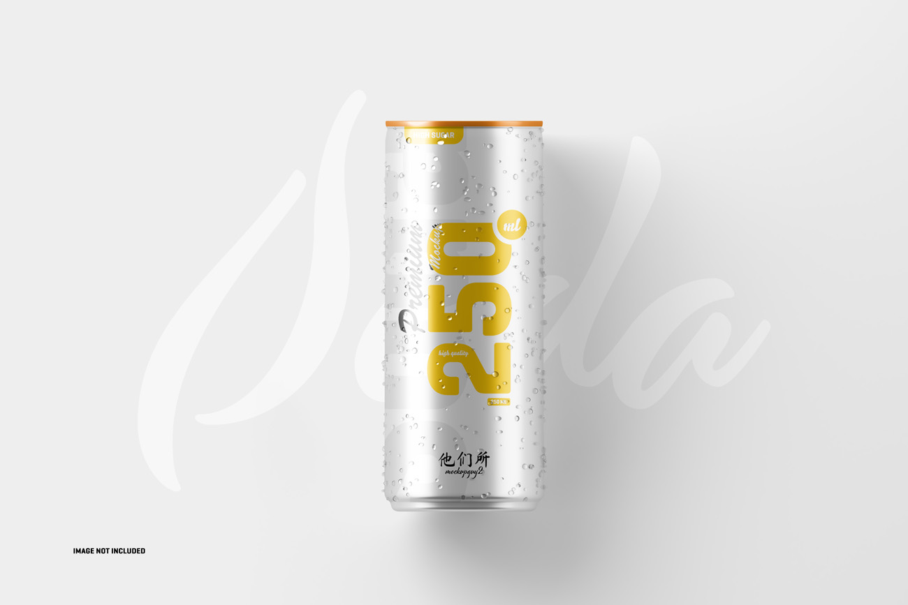 易拉罐快餐饮料包装品牌设计提案样机模板素材 250ml so