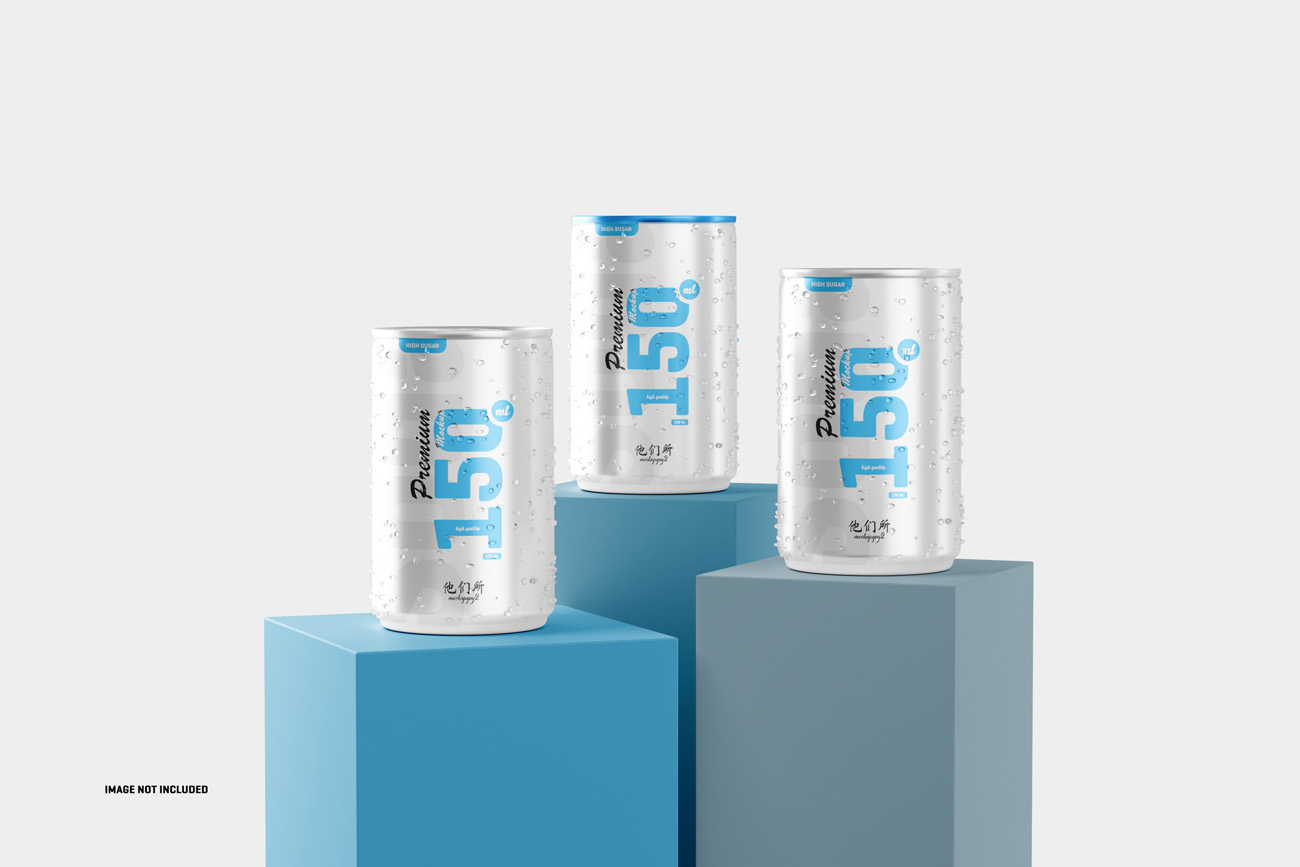 易拉罐快餐饮料包装品牌设计提案样机模板素材 150ml so
