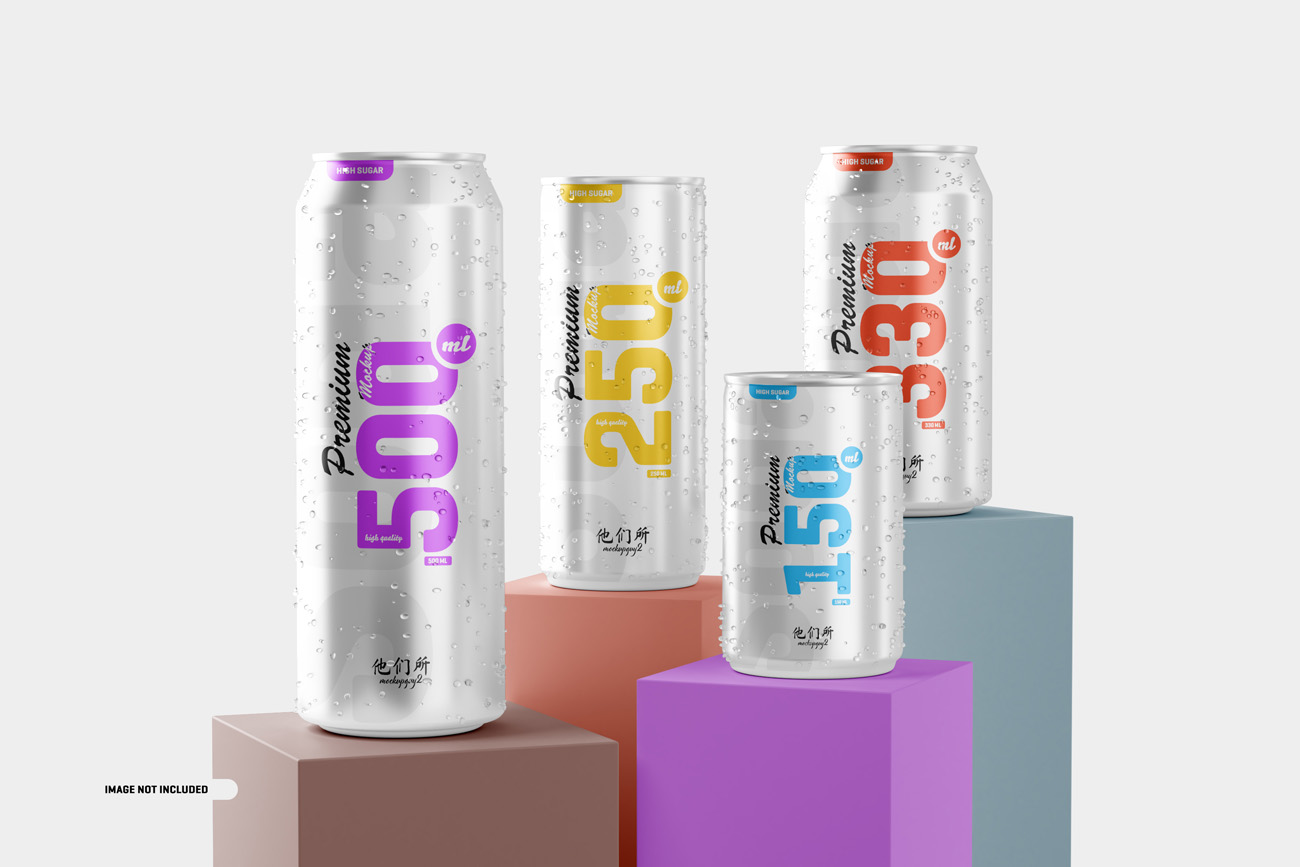 易拉罐快餐饮料包装品牌设计提案样机模板素材 soda can