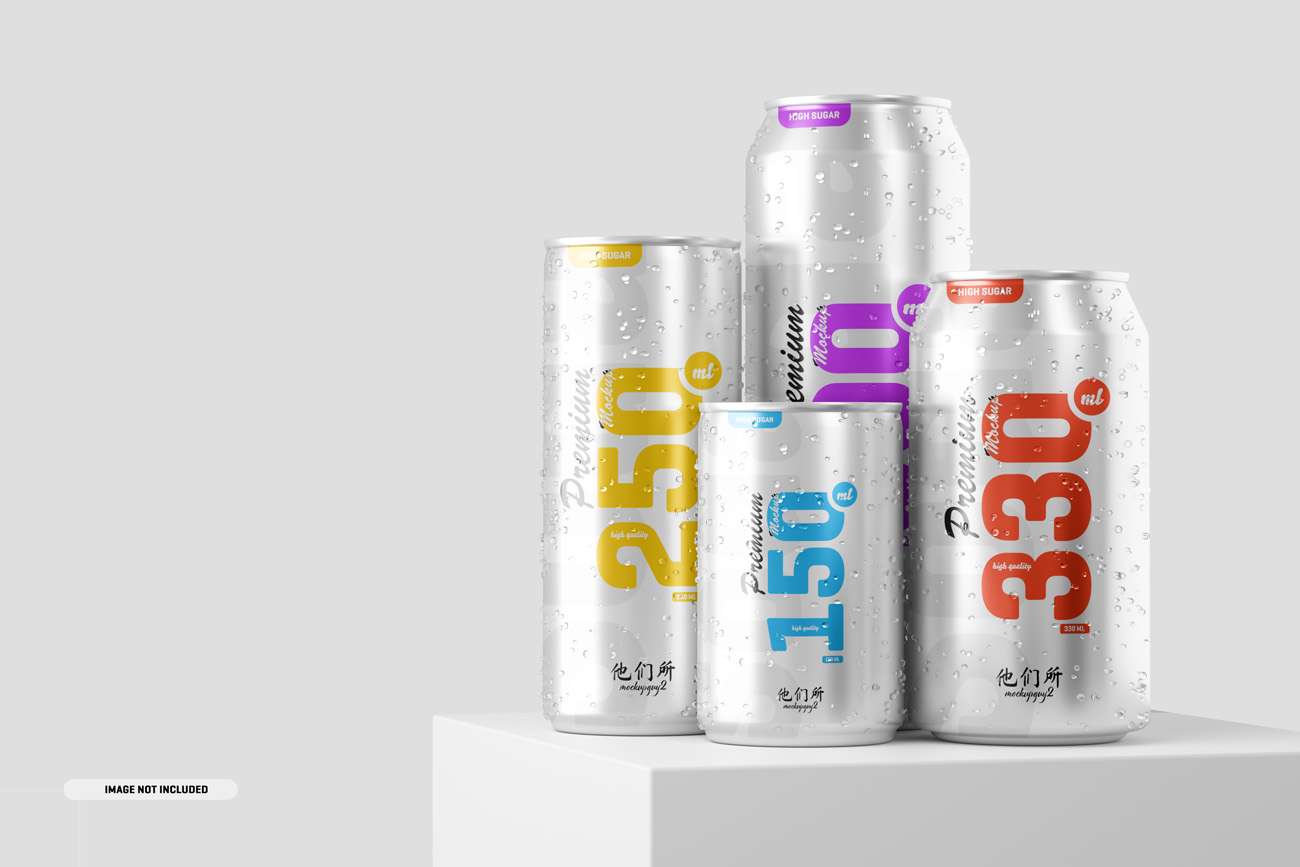 易拉罐快餐饮料包装品牌设计提案样机模板素材 Soda can