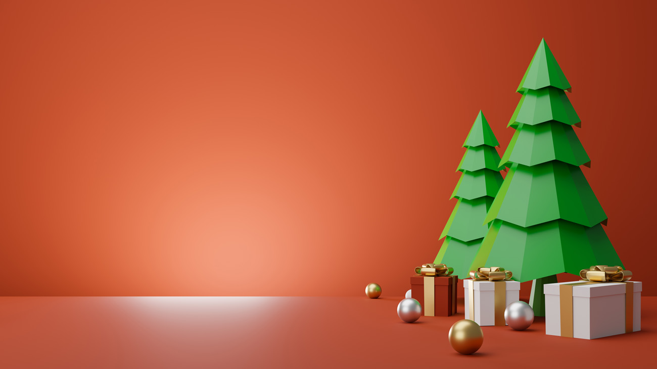 圣诞树新年圣诞节装饰元素3D渲染合成高清背景 3d rend
