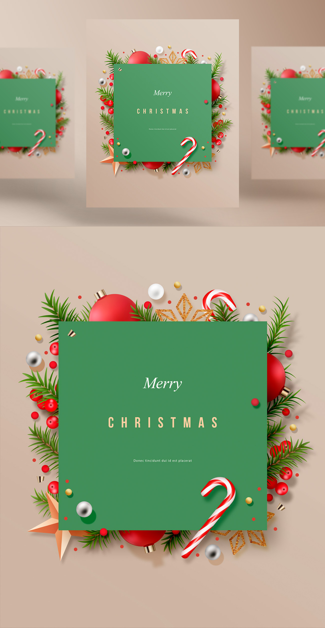 极简主义圣诞节概念促销宣传海报PSD模板