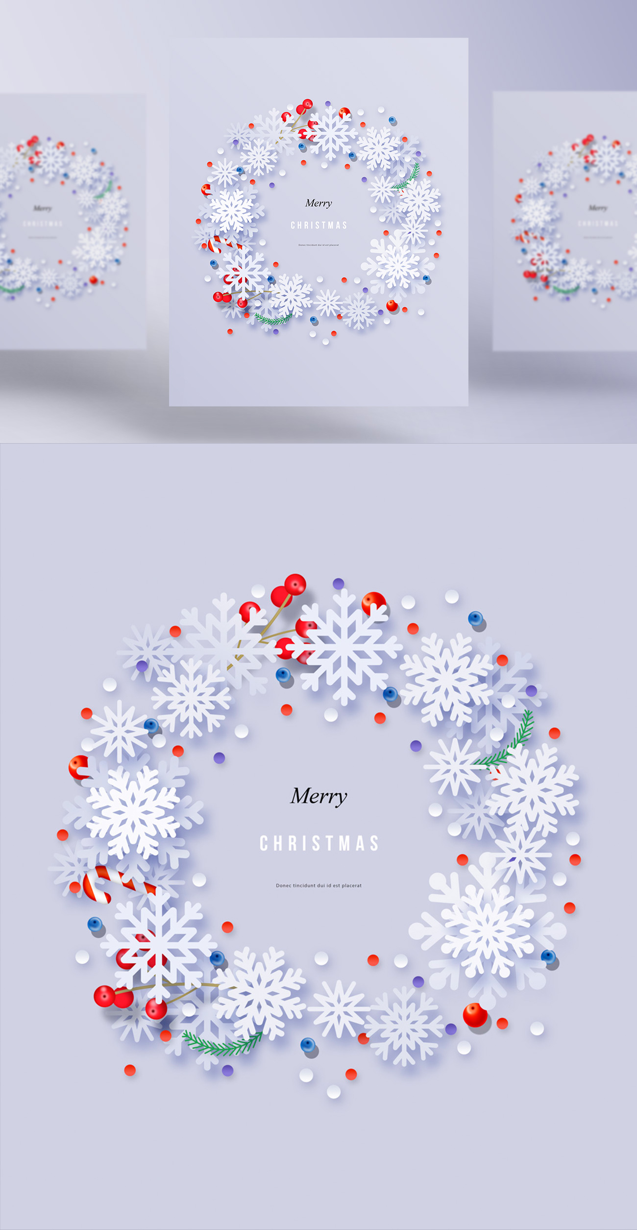 极简主义圣诞节概念促销宣传海报PSD模板