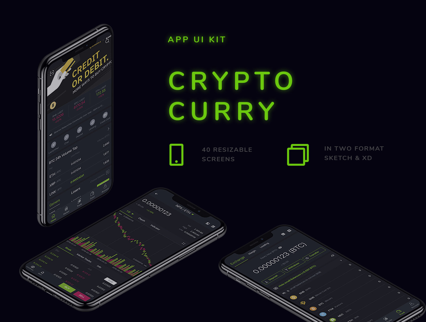 区块链高级移动APP界面UI素材 Crypto Curry