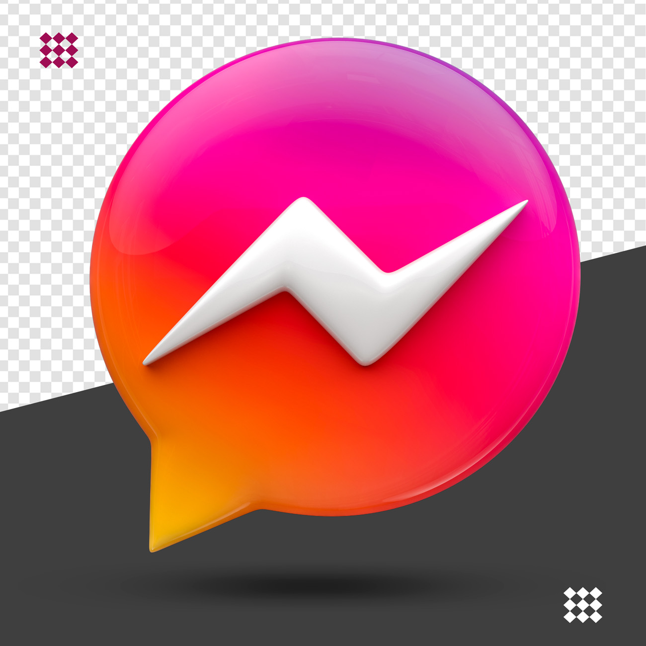 三维立体LOGO图标素材 Messenger 3d icon
