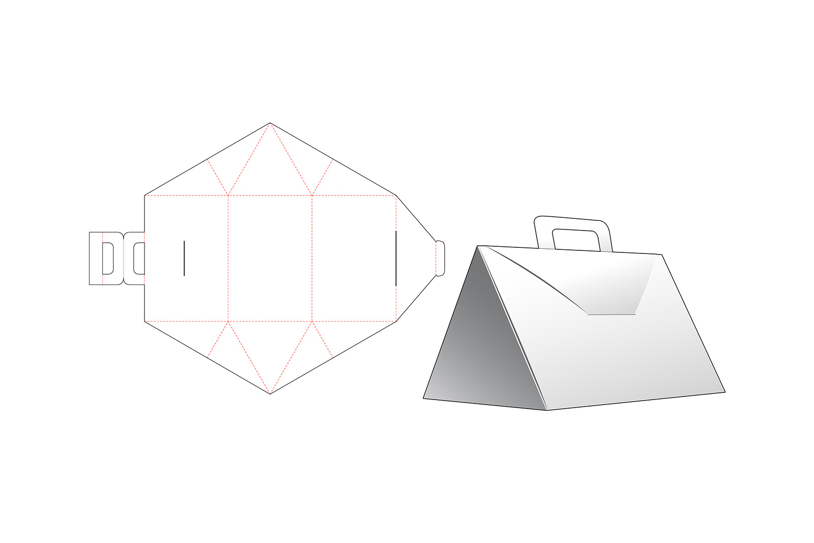 包装设计模切图刀模图EPS矢量模板 Box cut out