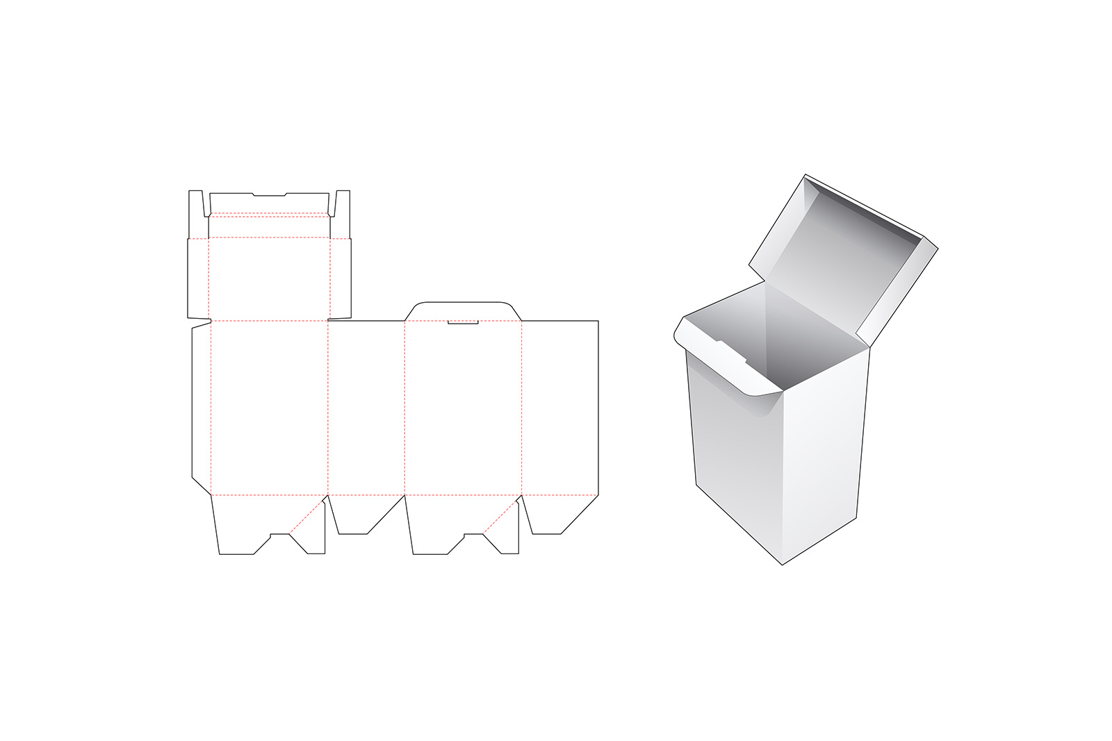 包装设计模切图刀模图EPS矢量模板 Box cut out