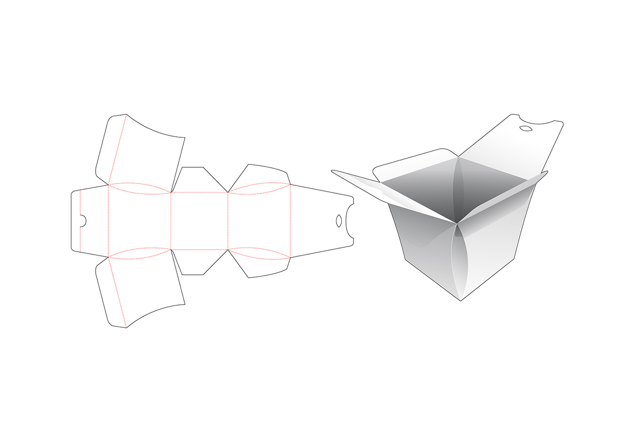 包装设计模切图刀模图EPS矢量模板 Box cut out