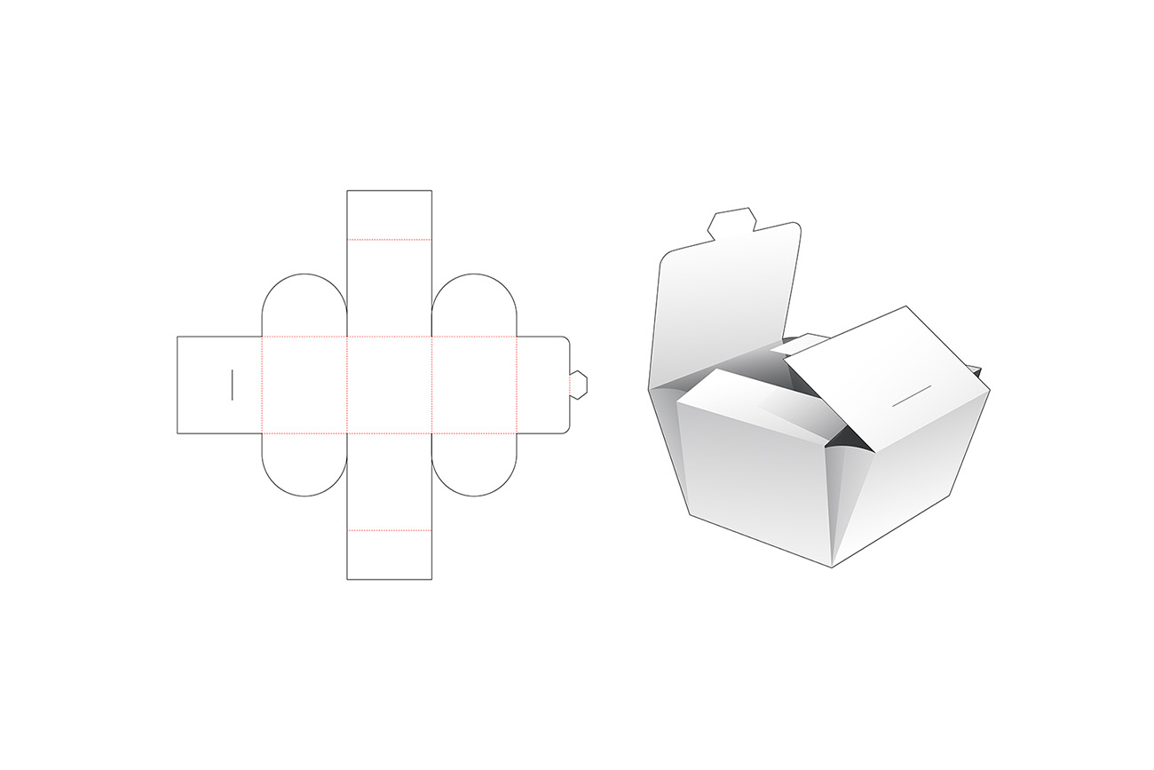 包装设计模切图刀模图EPS矢量模板 Box cut out