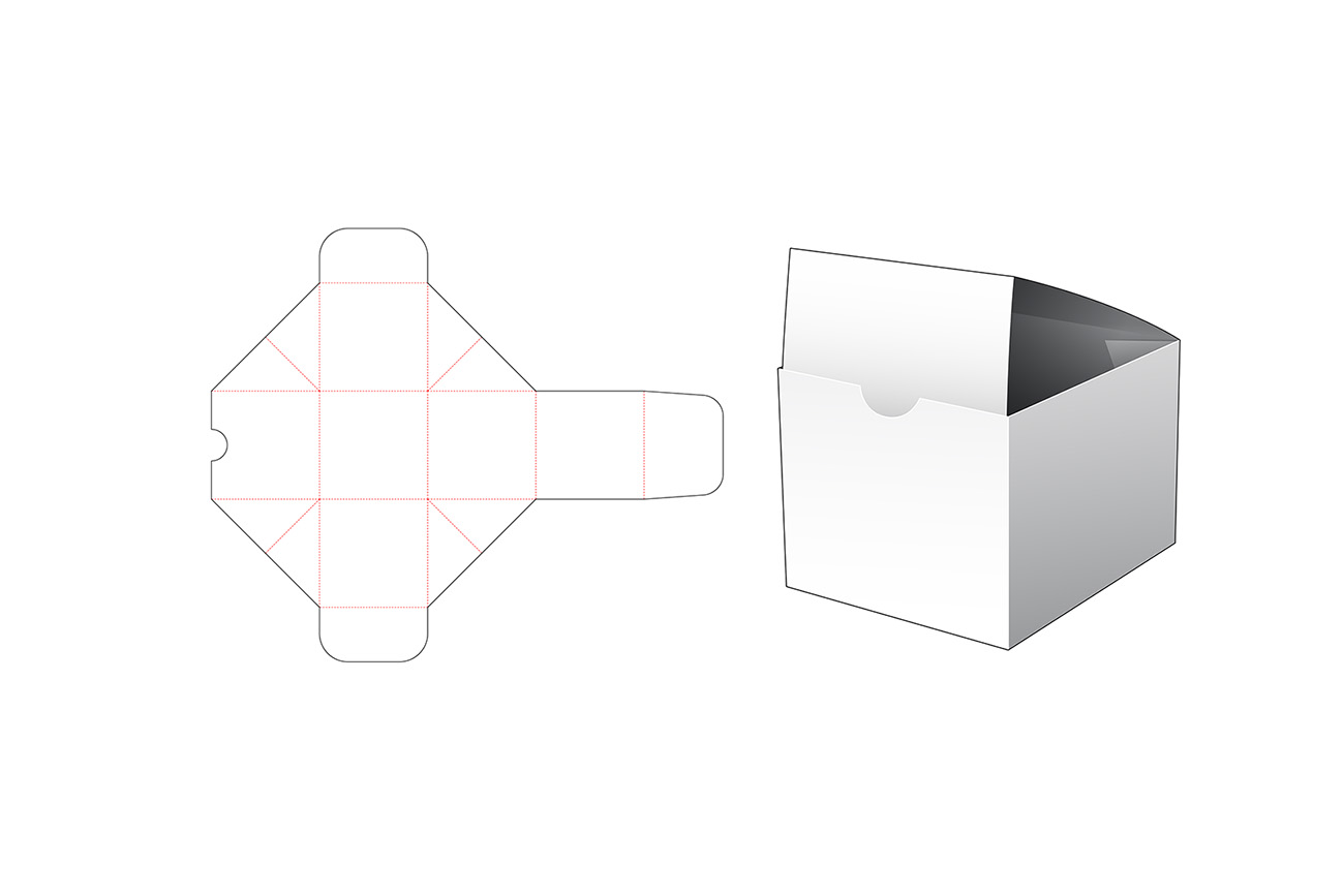 包装设计模切图刀模图EPS矢量模板 Box cut out