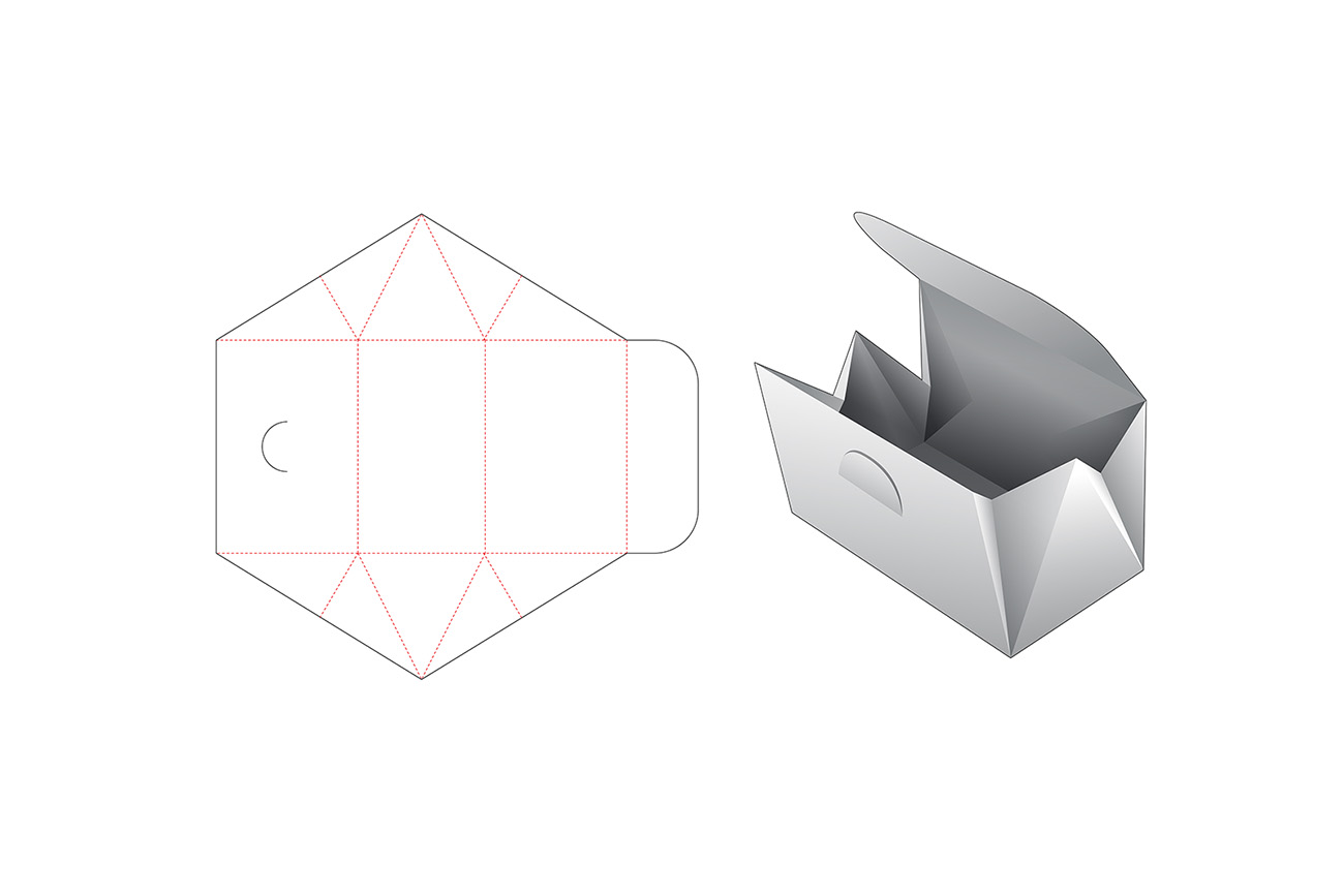 包装设计模切图刀模图EPS矢量模板 Box cut out