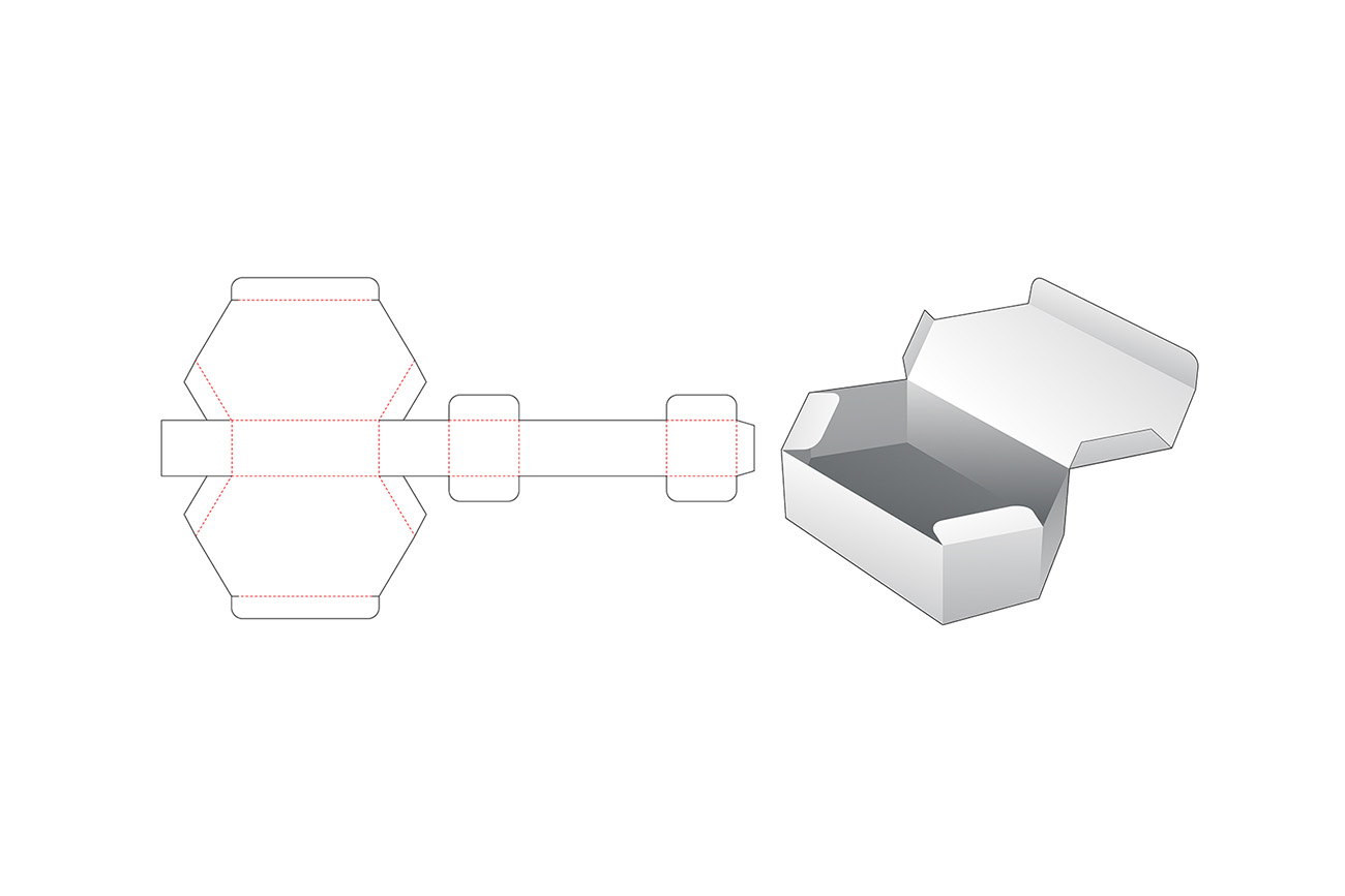 包装设计模切图刀模图EPS矢量模板 Box cut out