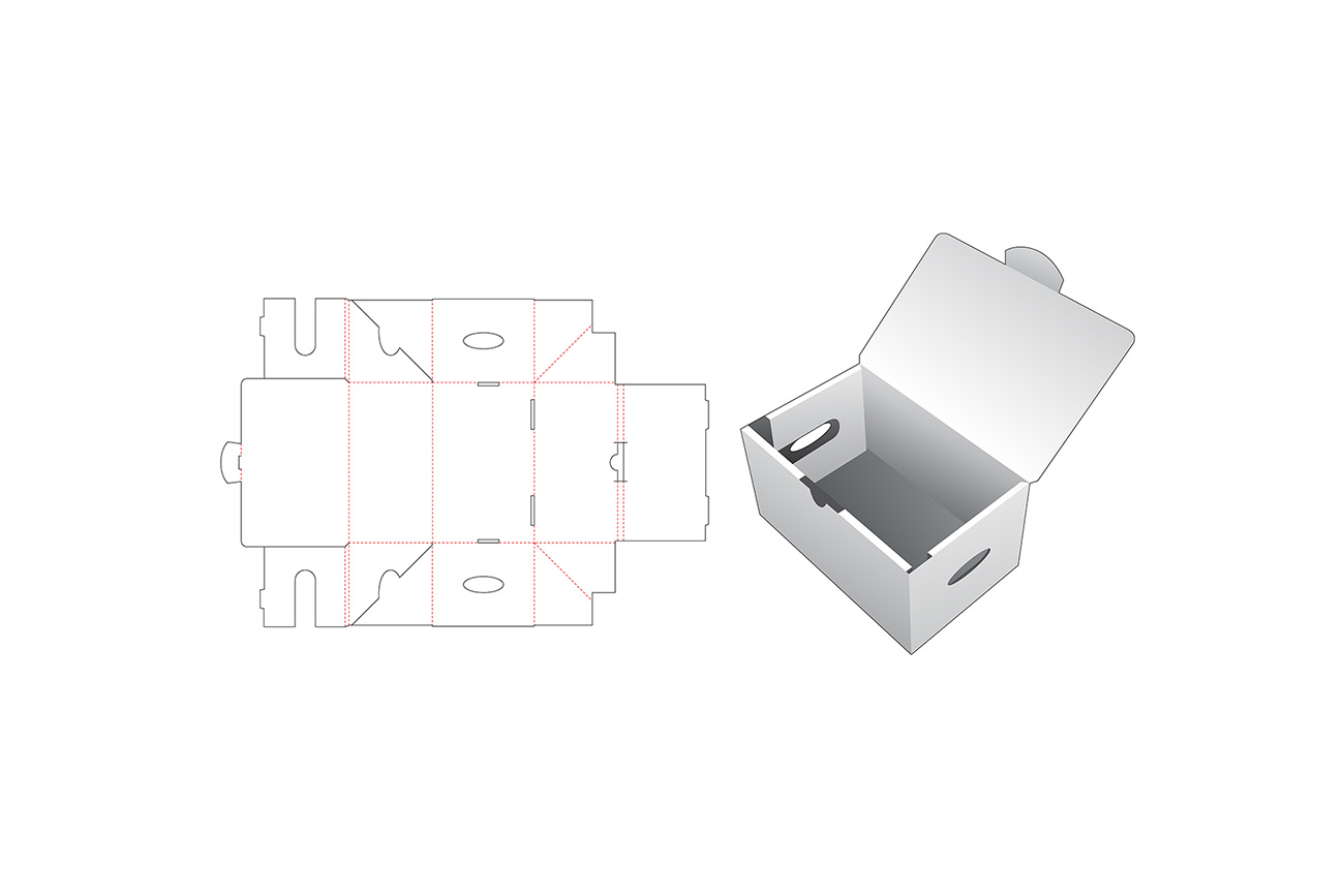 包装设计模切图刀模图EPS矢量模板 Box cut out