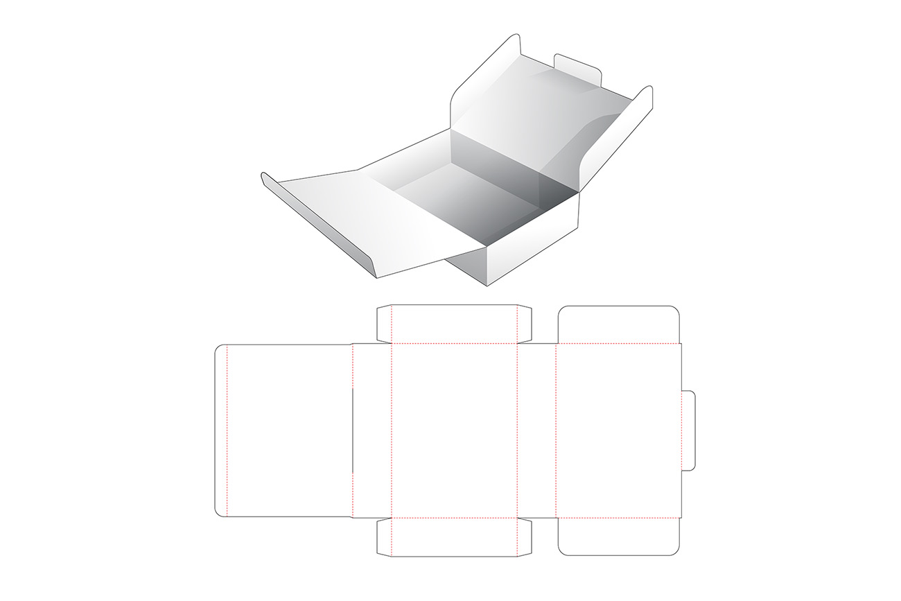 包装设计模切图刀模图EPS矢量模板 Box cut out