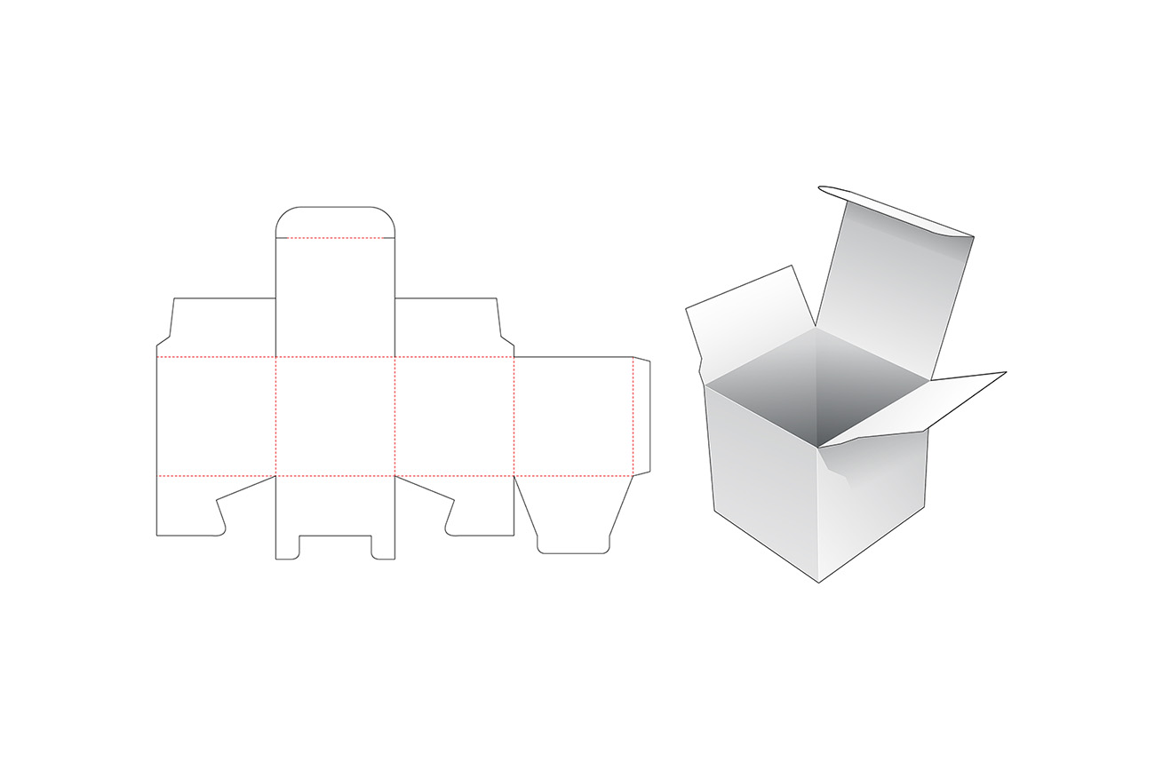 包装设计模切图刀模图EPS矢量模板 Box cut out