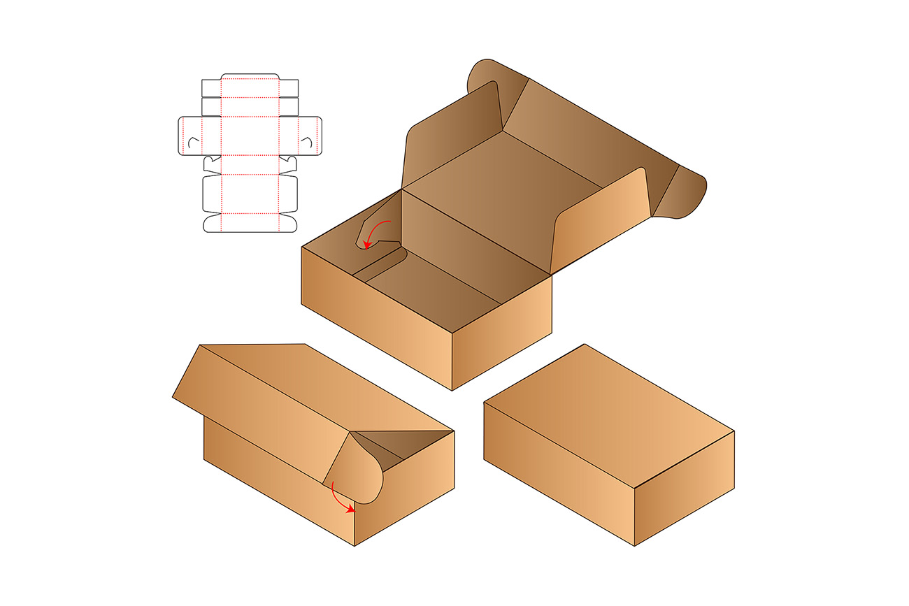 包装设计模切图刀模图EPS矢量模板 Box cut out